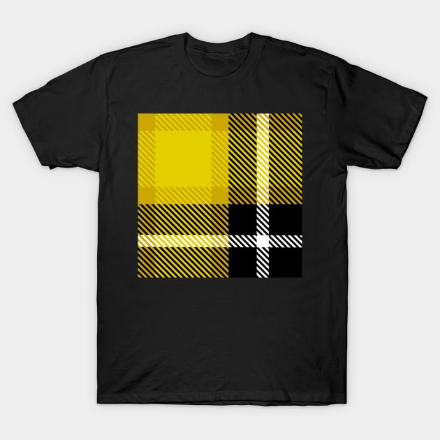 Yellow and Black  buffalo plaid check fabric design T-Shirt by Jkinkwell